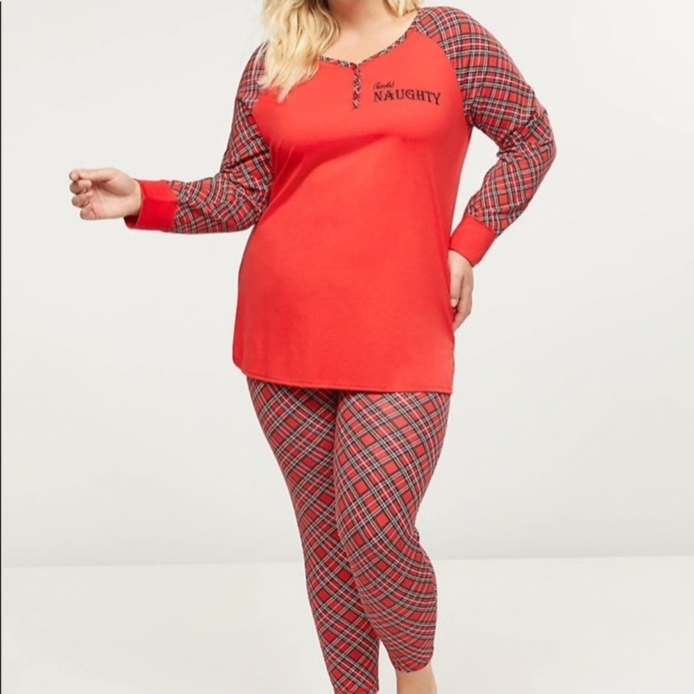 LANE BRYANT Kinda Naughty Pajama Set Red Plaid Size 14/16 NWT - Picture 7 of 15